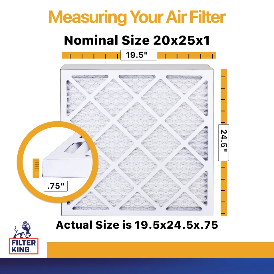 Filter King 20x25x1 Air Filter 6-PACK MERV 13 Actual Size 19.5 x 24.5 x .75" - Image 2 of 4