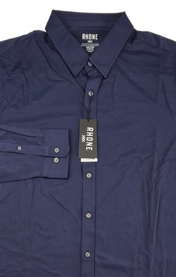 Rhone Commuter Shirt Blue Slim Fit Stretch Long Sleeve Performance Men s XXL NWT