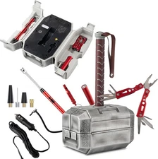 Electric Air Pump Toolbox-Camping Accessories, 100 PSI Portable Air Compressor