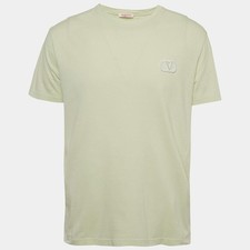 Valentino Green Logo Applique Jersey TShirt L