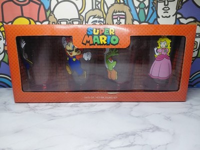 Super Mario Collectible Drink Glass Set 16 FL OZ Limited Special Cups - Sealed!