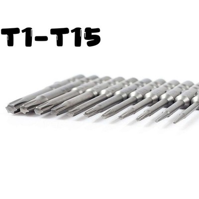 T1 -T15 Torx Bits Schraubendreher Bit Set Extra Lang Magnetisch S2 Stahl Bitsatz