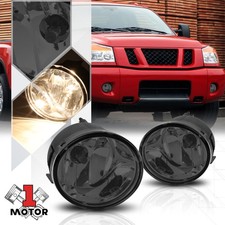 Smoke Tinted Lens Fog Light OE Style Bumper Lamps for 05-15 Nissan Titan/Armada