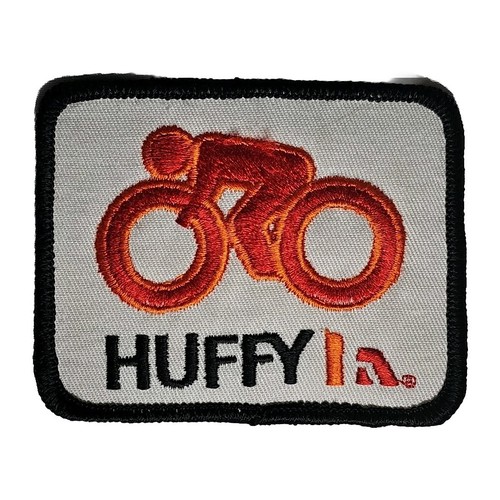 Huffy USA Bicycles Vintage BMX Racing Patch White Orange Red Cycling Badge
