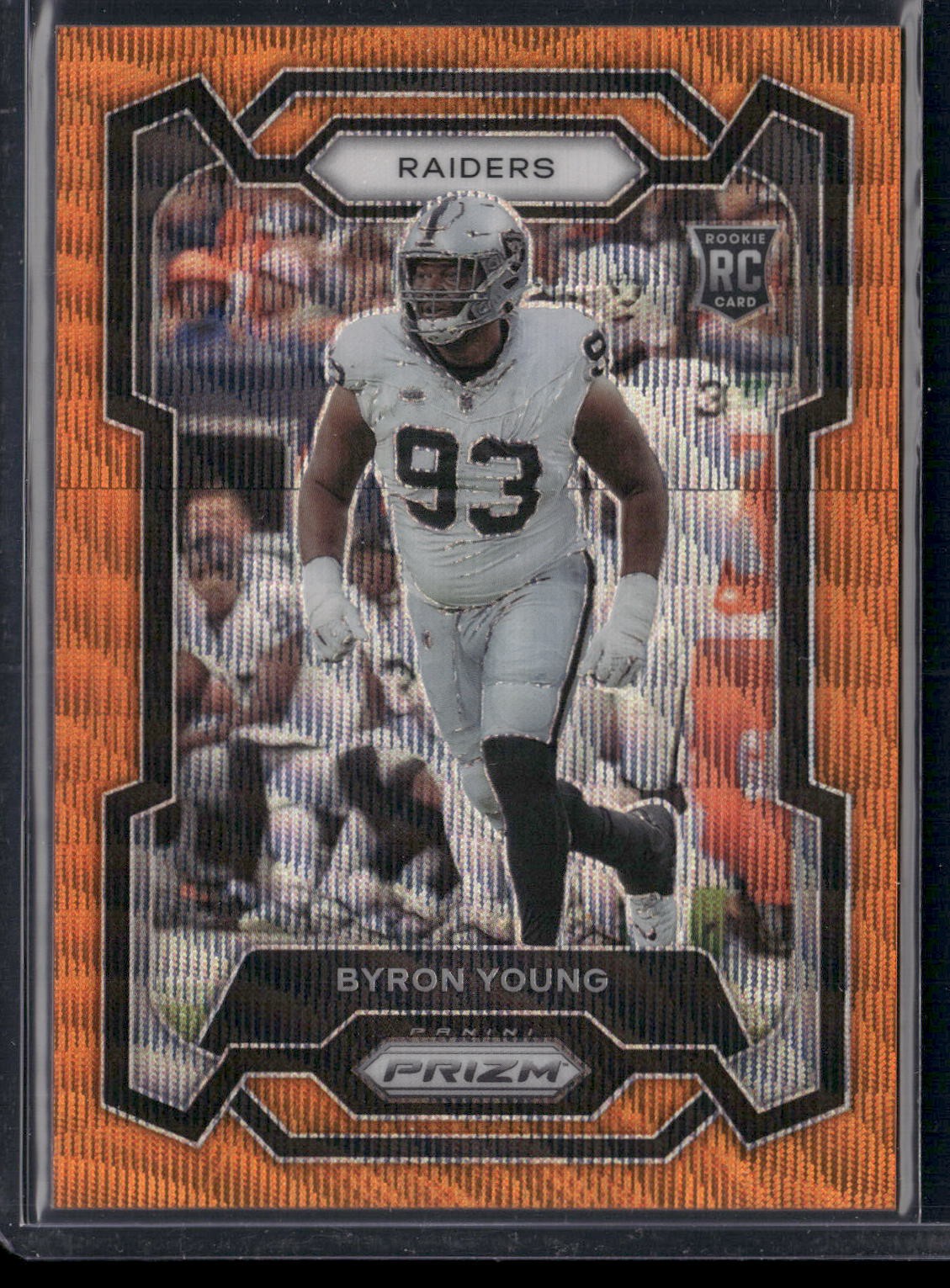 2023 Panini Prizm Byron Young Orange Wave Prizm RC /60 #355 Las Vegas Raiders