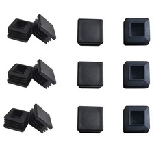 Pack of 12 1  Square Tubing Black Plastic Plug