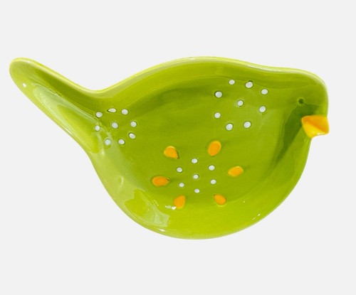 Pier 1 Bird Shaped Plates S/2 Green White Ceramic Farmhouse French Country - Picture 2 of 7
