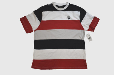 Lifted Research Group LRG Mens White/Red/Gray/Black Sideline Shirt NWT Medium