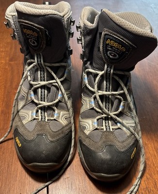 Asolo Womens Hiking Trekking Boots Size 8 Gray Blue Goretex Vibram Gorpcore