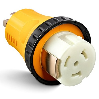 MECMO NEMA L14-30P SS2-50R RV Marine Power Generator Adapter, 30A 4 Prong Twist