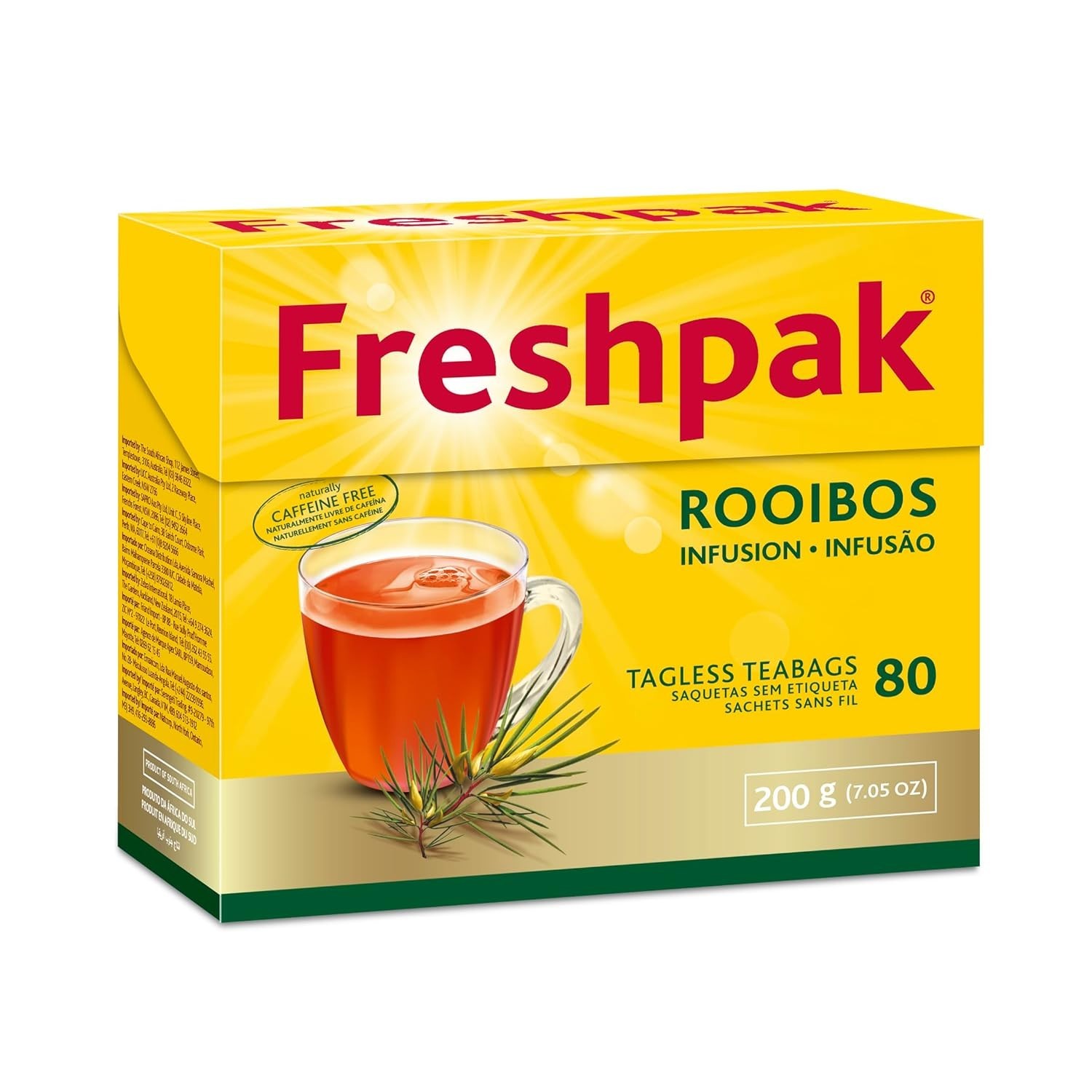 | 80 Tagless Teabags | Natural Premium Rooibos | Naturally