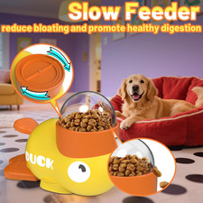 Dog Interactive Treat Dispenser Toy Food Puzzle Slow Feeder Duck-Shaped Feeders