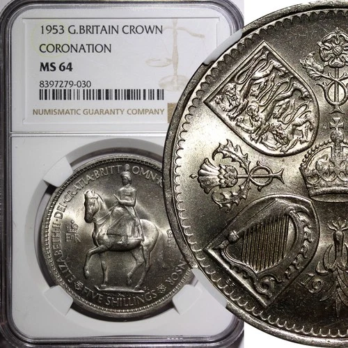 Great Britain 1953 Crown Coronation of Queen Elizabeth II NGC MS64 KM# 894 (30)