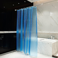Blue Shower Curtain Liner, 100 Waterproof EVA 3D Shower Curtains with 3 Duty He