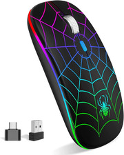 for Wireless Mouse, Led Mouse Portable Mobile Optical Cordless Mouse with USB an