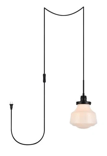 Elegant Lighting LDPG6255 Lye 8"W Plug-In Mini Pendant - Black - Picture 3 of 3
