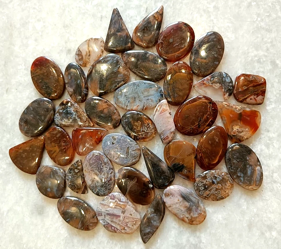 Lote de piedras preciosas sueltas de ágata en palo de pavo natural, venta al por mayor ágata en palo de pavo Foto 2 de 4