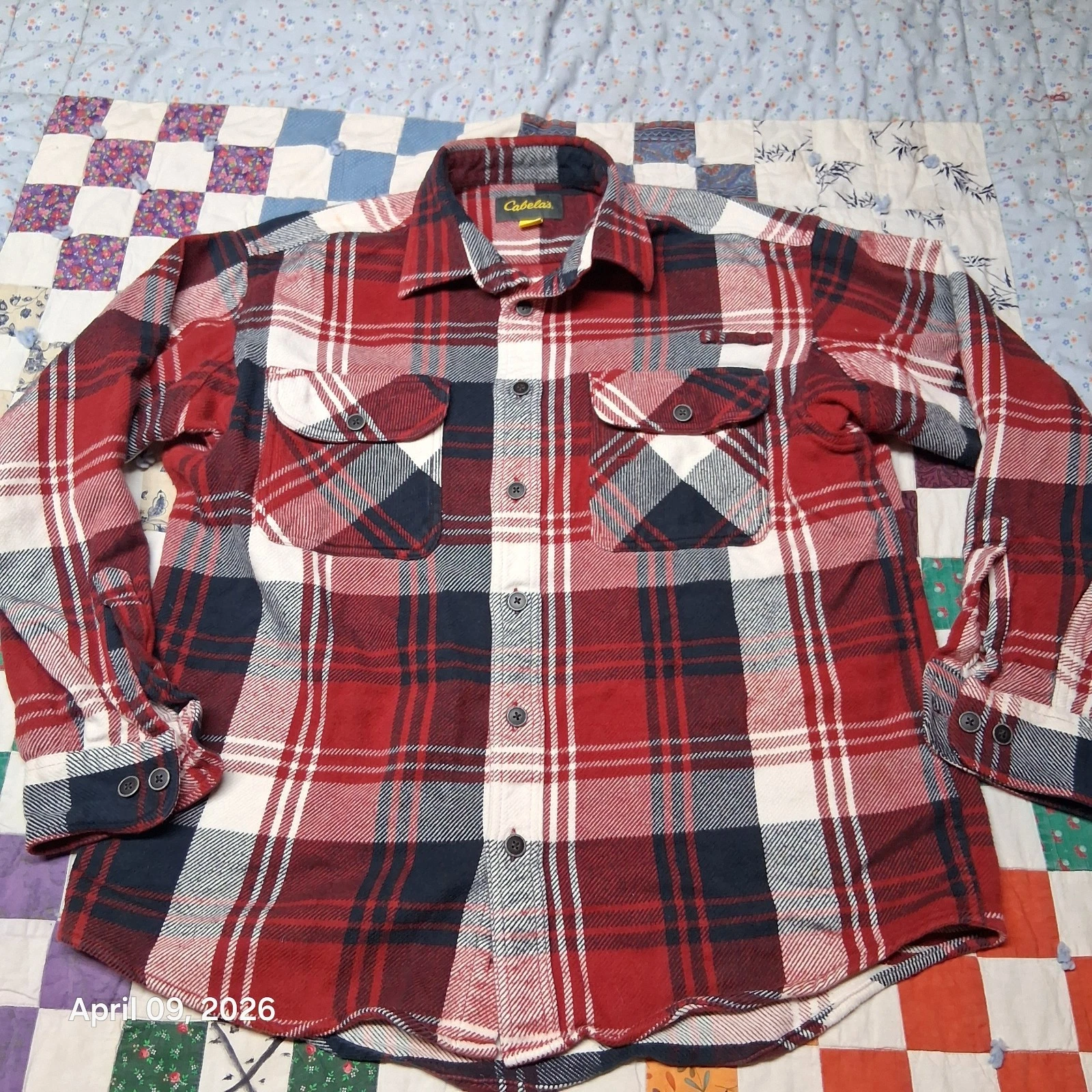 Cabelas Red Plaid Flannel Shirt Mens Size Large Heavyweight Outdoor Wear
Opens in a new window or ta