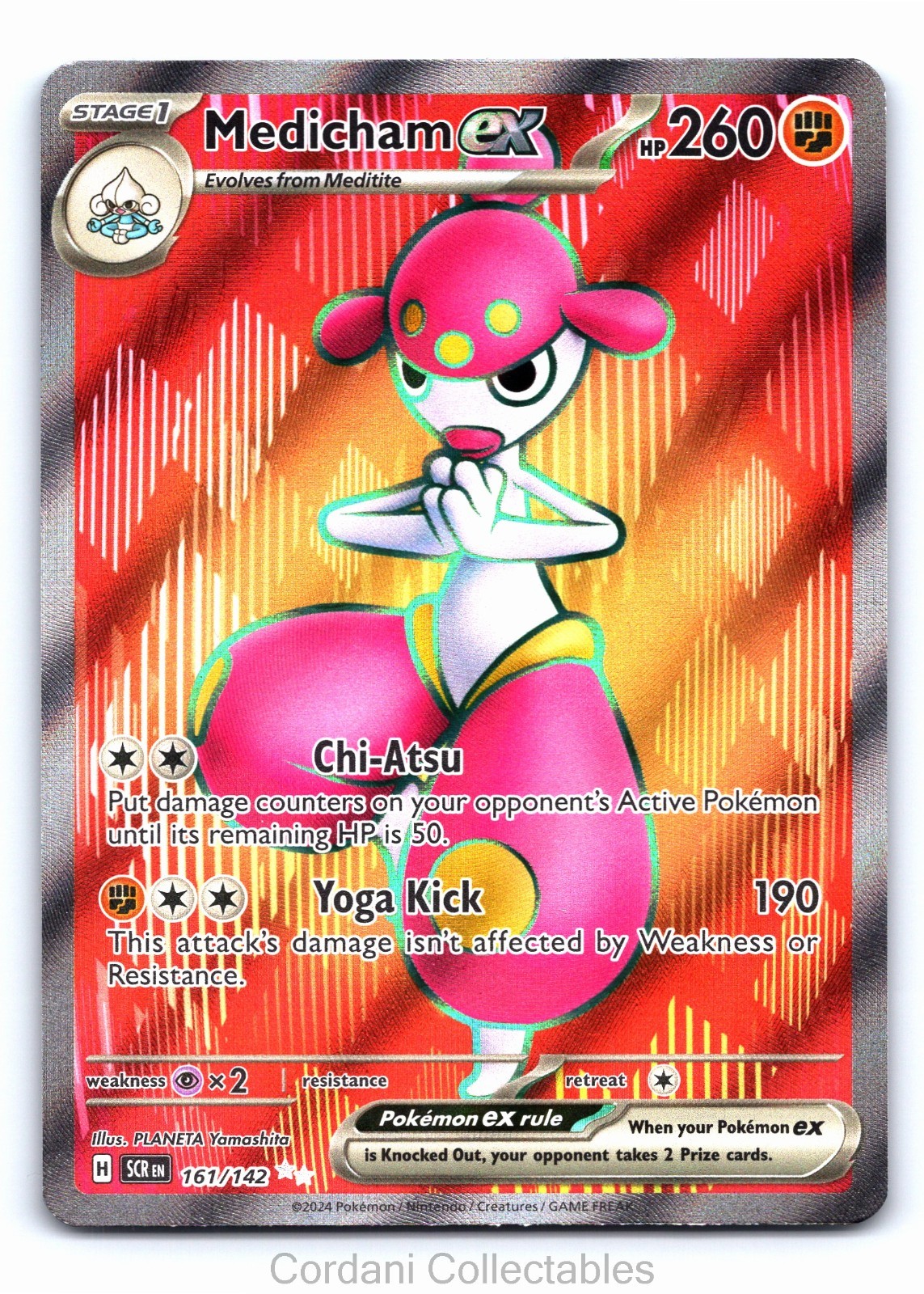 Medicham EX 161/142 - Stellar Crown - Pokemon Card - Lightly Played