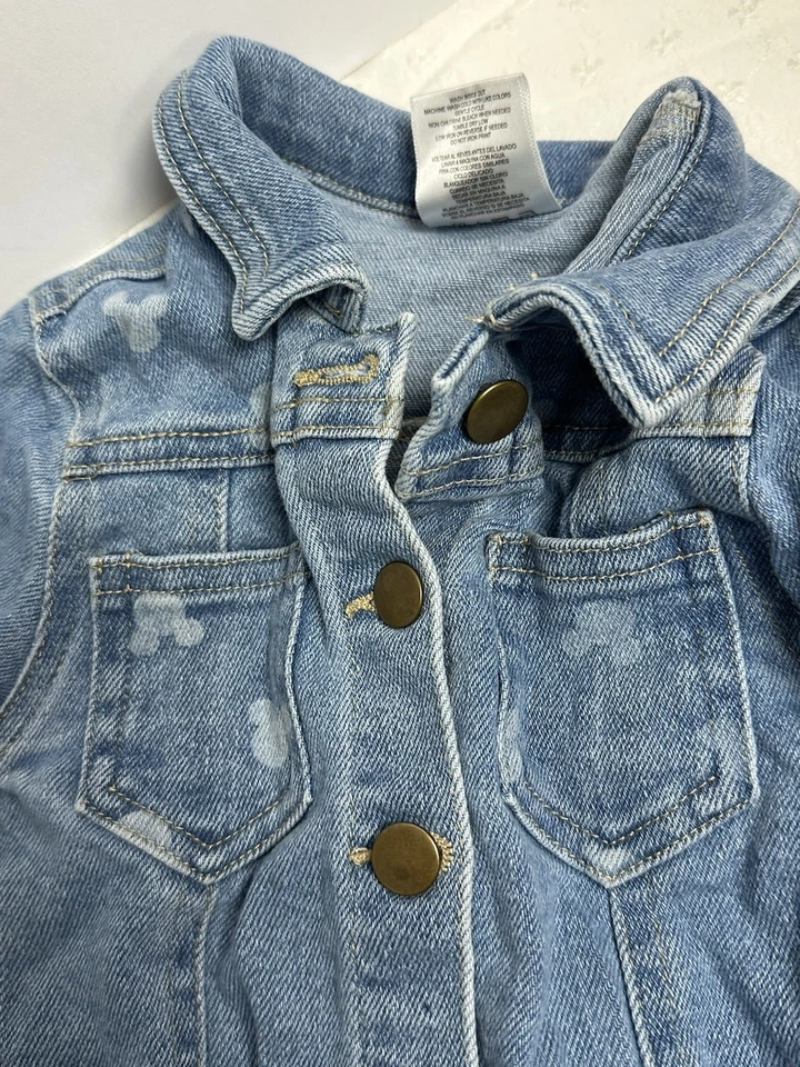 Chaqueta Jean Disney Infantil y Niñas Pequeñas Azul Denim Minnie Mickey Mouse 12 Mth Foto 3 de 4