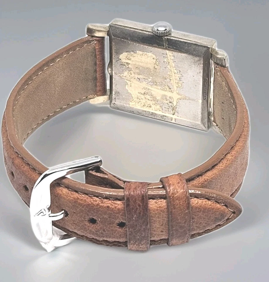 Vintage Wittnauer "ROSS" Mens 1950s watch Grade 9WW Fancy Case Hadley Roma Band - Image 3 of 4