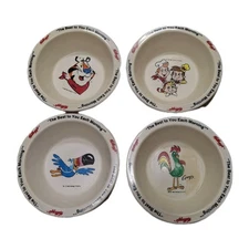 Vintage 1995 Kelloggs Set of 4 Plastic Cereal Bowls Tony the Tiger Cornyy