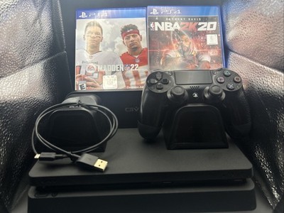 Sony PlayStation 4 Slim Original Black 500GB Bundle 1 Controller 2 Games & Cords