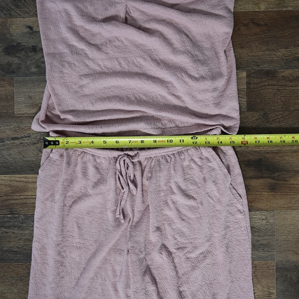 Danskin女式M.粉色针织无袖休闲服上衣和底部套装 — 第 2/4 张图片