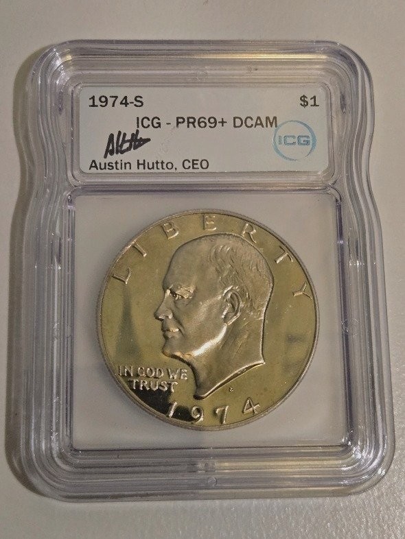 1974-S Eisenhower Ike Dollar ICG PR69+ DCAM Austin Hutto CEO