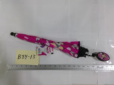 Minnie Mouse Umbrella Girls One Size Pink Polka Dot Berkshire Disney New