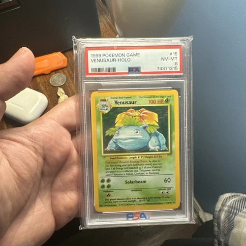Pokémon TCG Venusaur Base Set Holo Unlimited Rare Card 15/102 1999 PSA 8