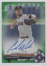 2017 Bowman Draft Chrome Pick Green Refractor 75/99 Corbin Martin Auto s3g