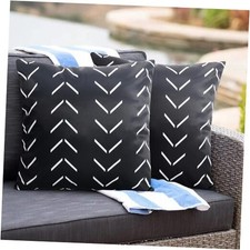 Outdoor Waterproof Throw Pillow Covers 18x18 Inch 18" x 18" Pack of 2 Black