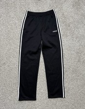 Adidas Youth Large 14/16 Track Pants Black White 3 Stripe Athletic Casual Jogger