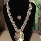 RARE Native Jeweler Genuine ABALONE SHELL Squash Blossom Necklace — photo 6