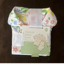 Toddler Girl Size 12M 12 Months Pajama Sleep Set White Floral Spring Summer Fall