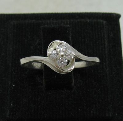 Genuine Sterling Silver Ring with Zirconia Solid Punctured 925 Handmade
