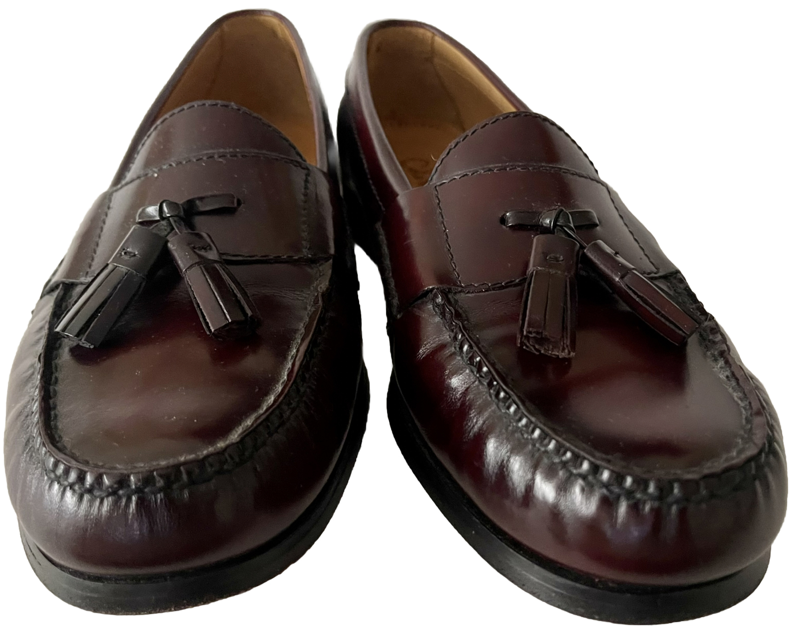 COLE HAAN CORDOVAN MAROON MERLOT LEATHER KILTIE TASSEL LOAFERS MEN'S SIZE 10 D image 10