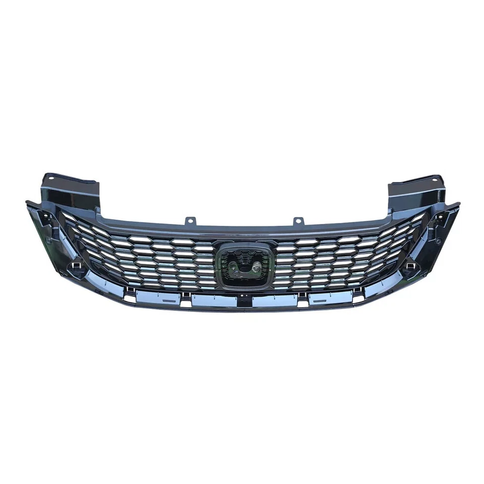 Fit 2013-2015 Honda Accord Coupe Front Bumper Upper Black Grille W/Chrome Trim - Image 3 of 4
