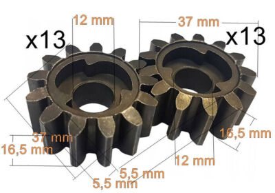 2X Antriebsritzel 13 Zähne +2X Stift für Fuxtec RM Rasenmäher 70300170 70300180