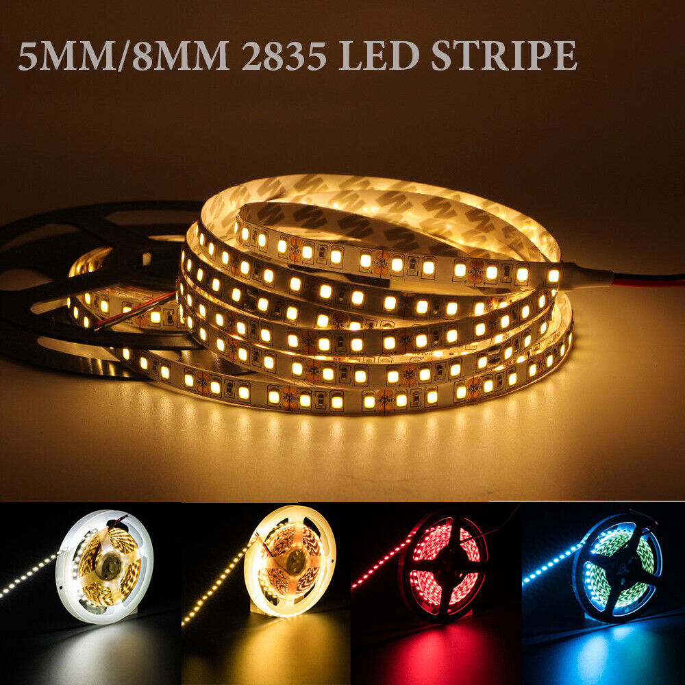 Superbright 5/8mm LED Stripe 2835 120leds/m 12 Volt Streifen Strip flexibel  Band