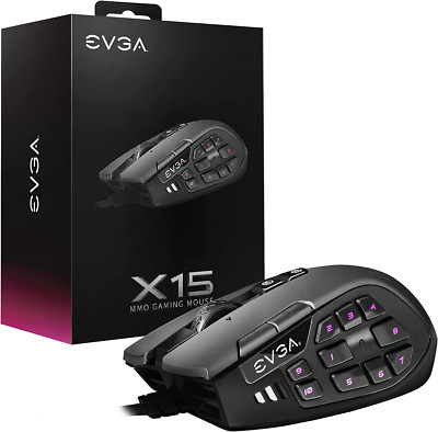 X15 MMO Gaming Mouse, 8K, Wired, Black, Customizable, 16,000 DPI, 5 Profiles, 20