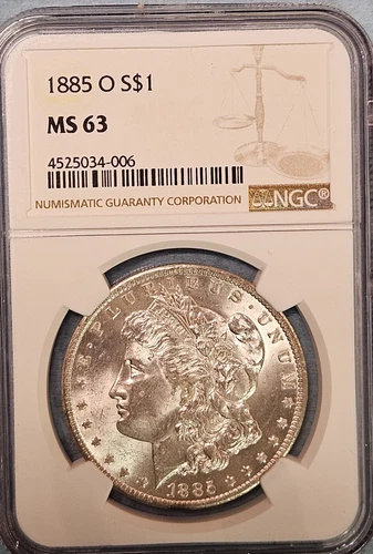 1885-O Silver Morgan Dollar NGC MS63 Beauty!