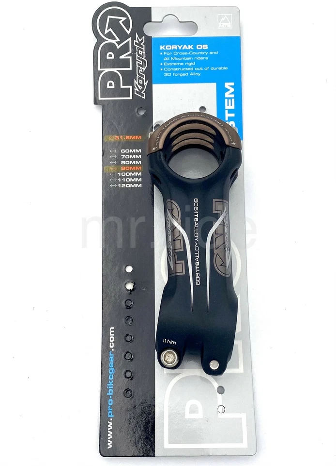 Shimano PRO KORYAK 3D Forged Stem,1-1/8", +/- 10 Degree, 31.8 x 80~120mm, Black - Image 2 of 4