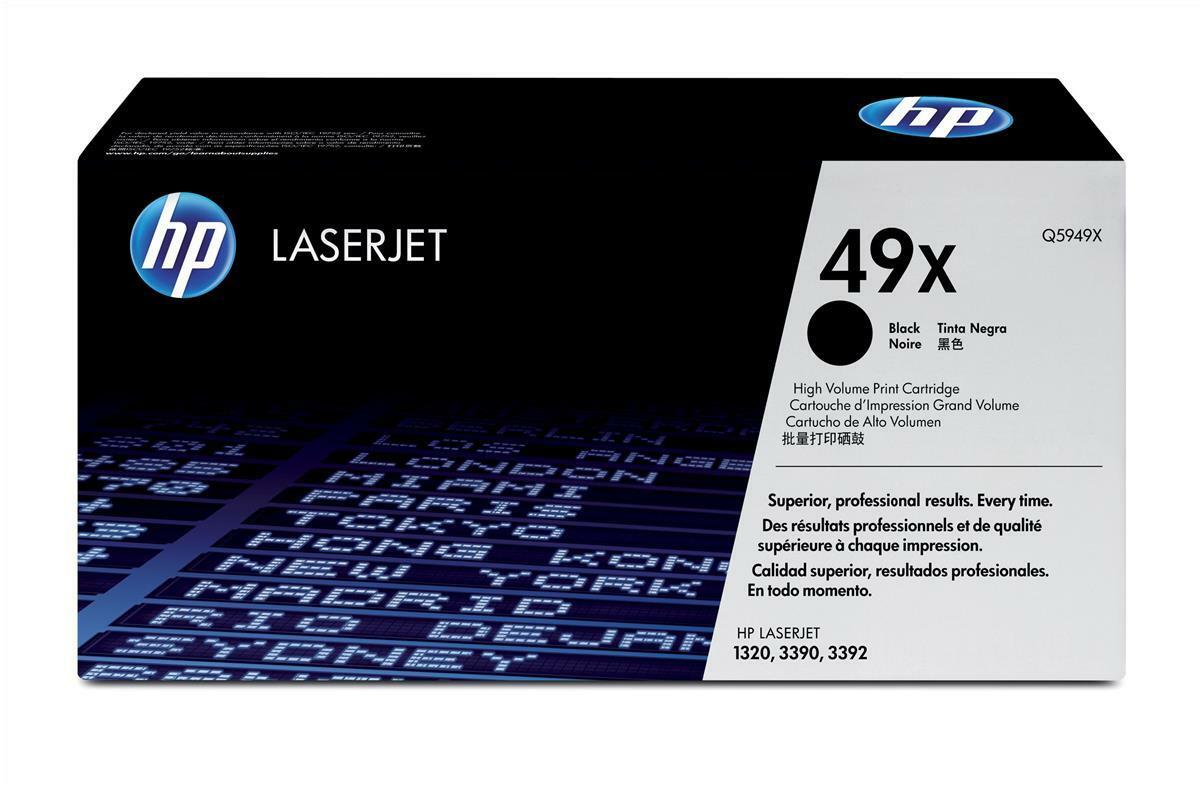 Genuine HP Q5949X Black Toner Cartridge 49X Laserjet 1320/3390/3392 VAT Inc A-