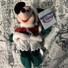 The Disney Store Mini Bean Bag Santa Minnie Mouse 7 In Mrs Claus