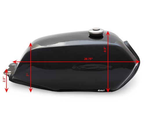 Cafe Racer Gas Tanks - Black / Raw Steel - Retro Motorcycle CHOOSE COLOR & STYLE - 第 24/114 張圖片