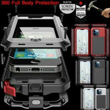 For iPhone 17 Pro Max Air 16 15 14 12 11 X Shockproof Aluminum Metal Glass Case