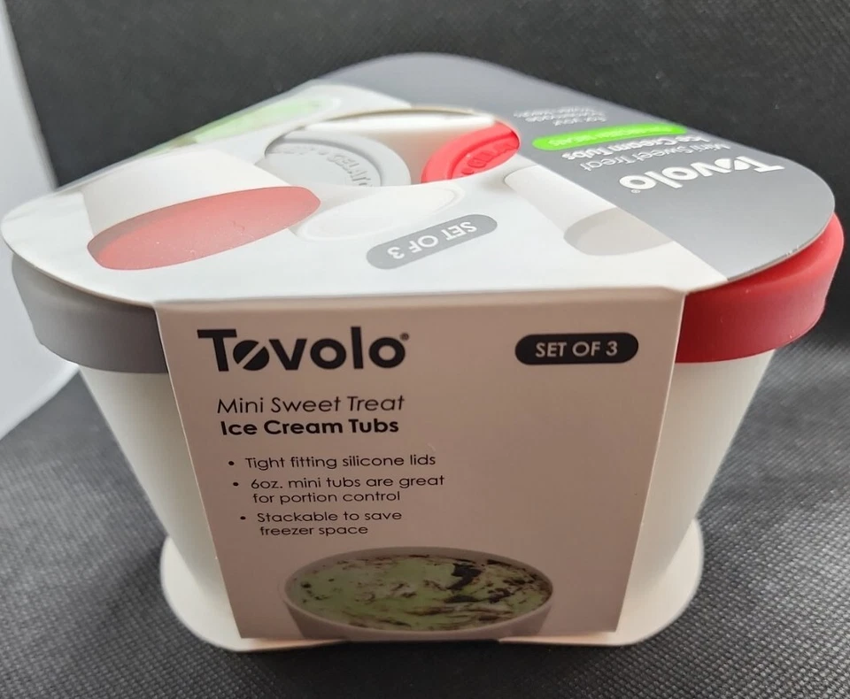 Tovolo Sweet Treats Tub Mini Set of 3 6oz Stackable  - Image 2 of 4