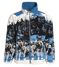 New  Womens Double Fleece Animal Print Jacket With Pockets Soft & Warm